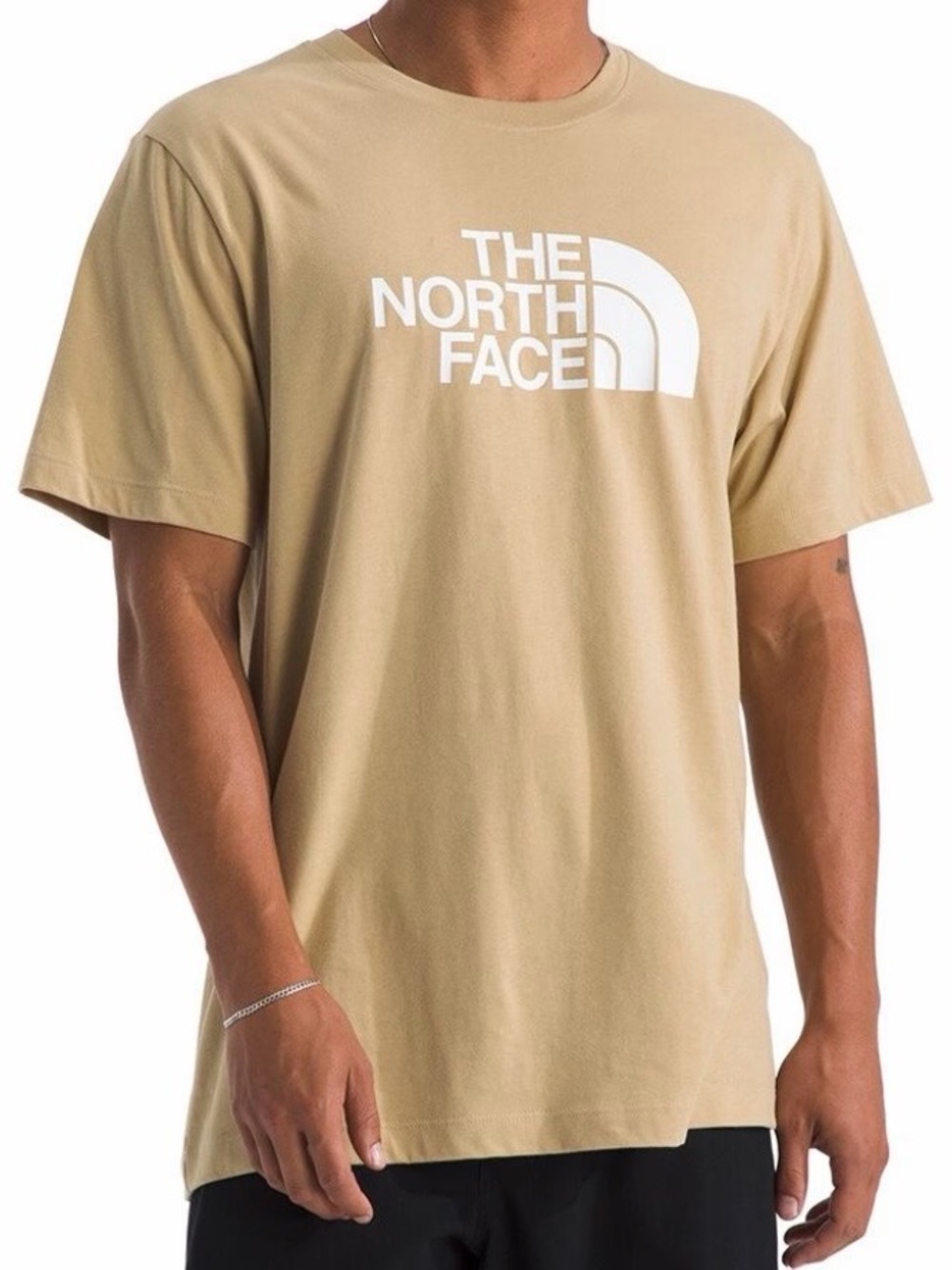 The North Face Men’s Beige Short Sleeve Logo Tee SZ S casual comfy wear NWOT